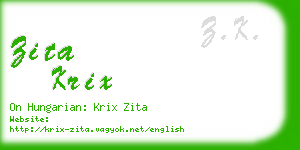 zita krix business card